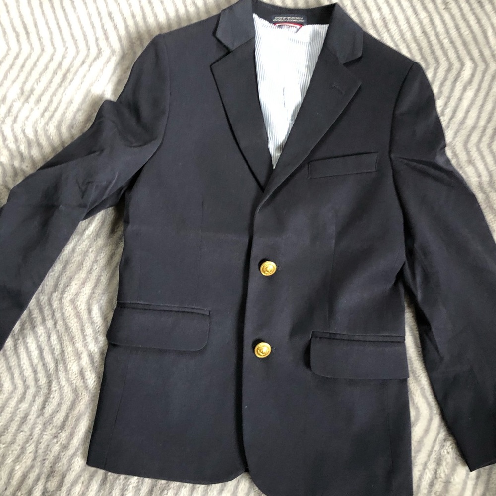 Boys Tommy Hilfiger nave blue blazer